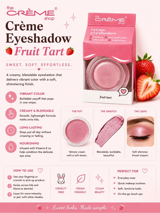 The Creme Shop Other - 🍓 Crème Shop Crème Eyeshadow – “Fruit Tart” 🍓